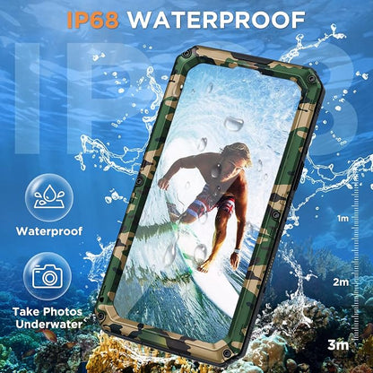 Beasyjoy for iPhone 16 Pro Case Waterproof, Metal Heavy Duty Full Body Protective Case with Built-in Screen Protector, Military Grade Shockproof Dustproof Defender Cover for iPhone 16 Pro 6.3", Camo