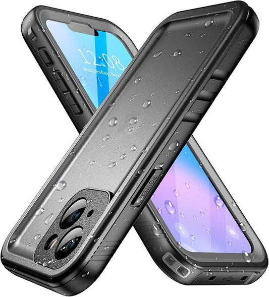 SPORTLINK for iPhone 13 MINI Waterproof Shockproof Case with Built in Screen Protector - Full Body Heavy Duty/Dustproof/Shockproof/Rugged 360°Full Sealed Protective Cover 5.4 Inch (Black)