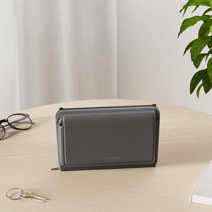 Peacocktion Crossbody Bags for Women RFID Wristlet Wallets Travel Vegan Leather Small Clutch Purses with Phone Pocket Zipper