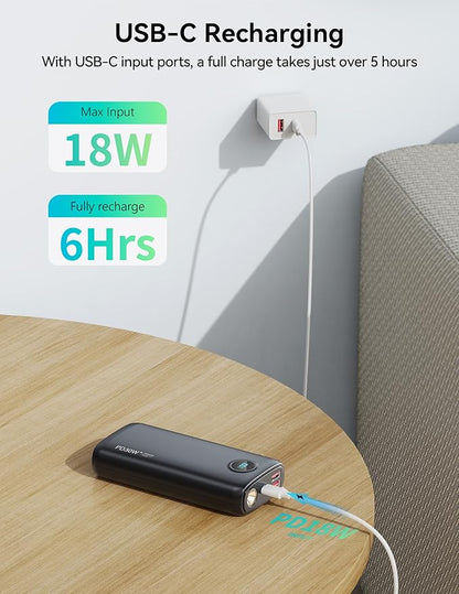 Portable Charger, 30000mAh Power Bank 30W USB C Fast Charging, Travel Essentials Battery Pack with 3W Flashlight & LED Display, External Battery for iPhone 17/16/15, Galaxy S25, LG, Tablets, Black