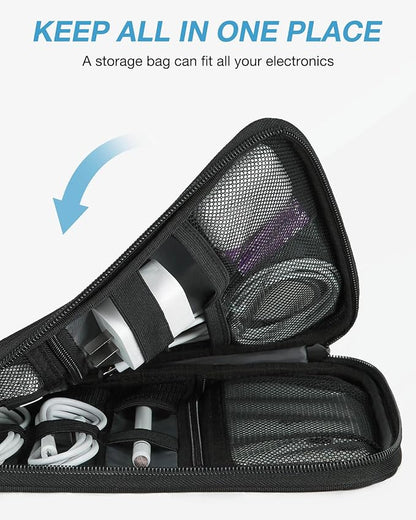 BAGSMART Large Electronic Organizer Travel Case for Tech Accessories, Black | Tech Accessories, Cord Storage, For Phone, Power Bank, SD Card, Cables