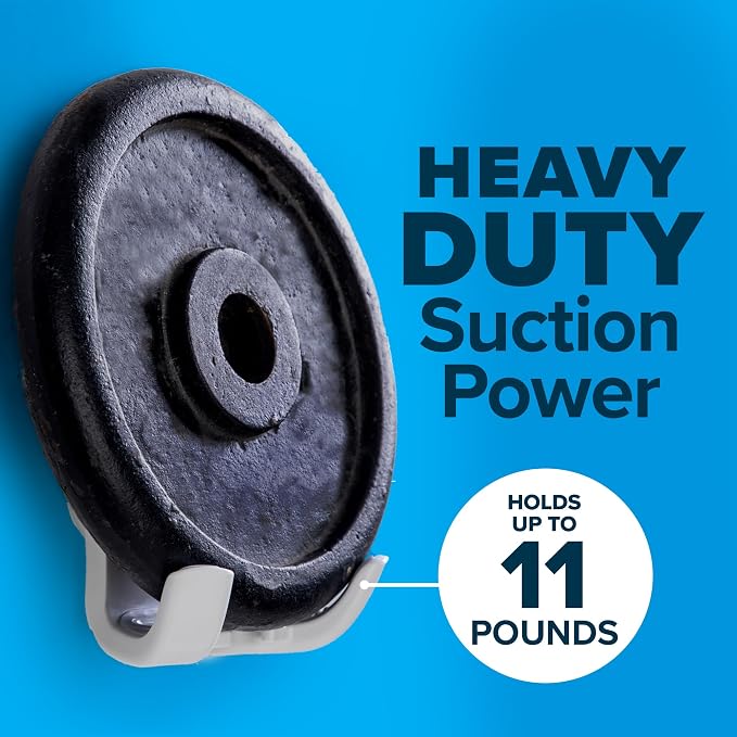 SlipX Solutions Power Lock Suction Cup Hook, Razor Holder & Phone Cradle (Perfect for Shower & Mirror, Holds 11 lbs, 2 Pack)
