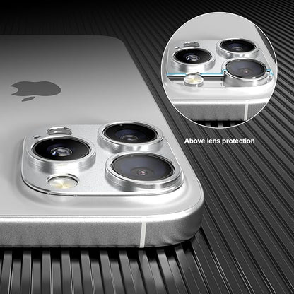 Camera Lens Protector Bumper for iPhone 16 Pro Max/iPhone 16 Pro,No Glass convex design, Silver