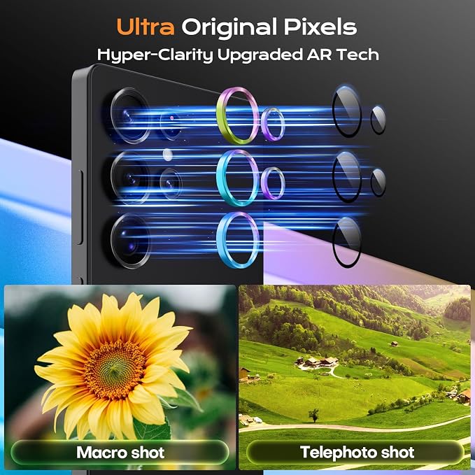 Camera Lens Protector for Samsung Galaxy S25 Ultra,Tempered Glass Metal Individual Camera Cover Screen[Anti-drop] Case Friendly- Colorful