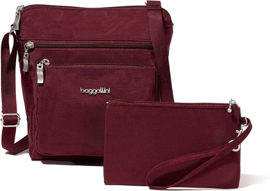 Baggallini Pocket Crossbody Bags for Women 8x8 Small Lightweight Durable Water-resistant Travel Purse W/Rfid