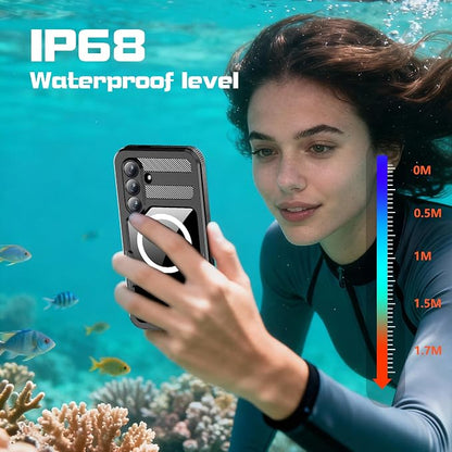Losin Compatible with Galaxy S26 Plus Case Waterproof Magnetic [Compatible with MagSafe] [Drop Protection] [IP68 Underwater] Full Body Shockproof Protective Phone Case, Black