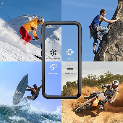 for Samsung Galaxy S23 Ultra Case, IP68 Waterproof Dustproof Case, [Built-in Screen Protector] Full Body Heavy Duty Rugged Phone Cover for Galaxy S23 Ultra 6.8 Inch Black