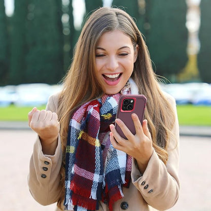 Sansunto for iPhone 16e Case, Protective Cover for 13, 14, 15, 16E 6.1", Heavy Duty Shockproof Drop Proof 3 in 1 Silicone Rubber Cover, Rugged Hybrid Durable Phone Cases for Women (Burgundy)
