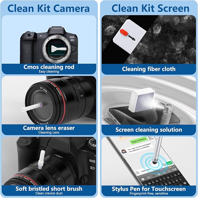 32 in 1 Cell Phone Cleaning kit with Charging Port Cleaner,Stylus Pen,SIM Tool,Keyboard Brush,Speaker Brush,Electronic Cleaning kit for iPhone,AirPods,iPad,Keyboard,MacBook,Earbud,Camera Lens(White)