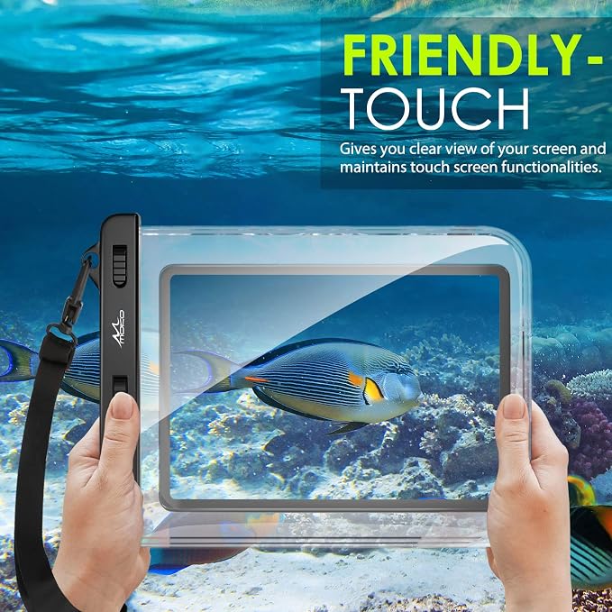 MoKo Waterproof Tablet Case, Tablet Pouch Dry Bag Compatible with iPad 10th, iPad 9/9.7/10.2, iPad mini 6/5/4/3, iPad Air 5/4, Air 3 10.5, iPad Pro 11 2022, Galaxy Tab S6/S7, Tab A 9.7, Up to 12 inch
