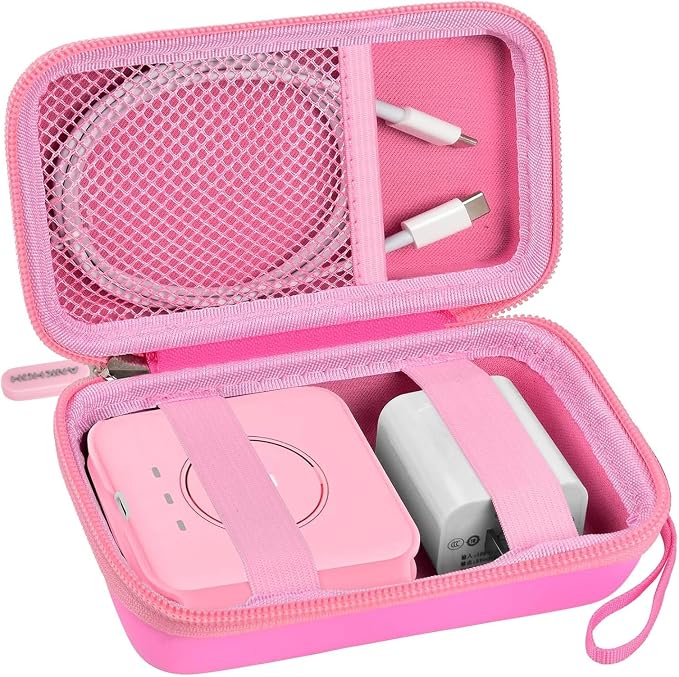 ANKHOH Travel Case for UCOMX for Nano/for Iseyyox/for LISEN/for RTOPS 3 in 1 Wireless Charger, Foldable Magnetic Charging Station Storage Holder Bag for Fast Charge Pad Cable Adapter, Pink-Box Only