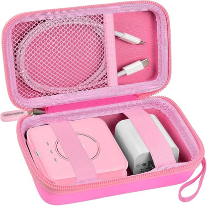 ANKHOH Travel Case for UCOMX for Nano/for Iseyyox/for LISEN/for RTOPS 3 in 1 Wireless Charger, Foldable Magnetic Charging Station Storage Holder Bag for Fast Charge Pad Cable Adapter, Pink-Box Only