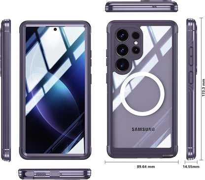 Magnetic Privacy Case for Samsung Galaxy S24 Ultra, Military Grade Protection, Fit for MagSafe, Anti Peep Privacy Screen Protector Soft Edge Full Camera Lens Protected Shockproof Anti Spy Phone Case