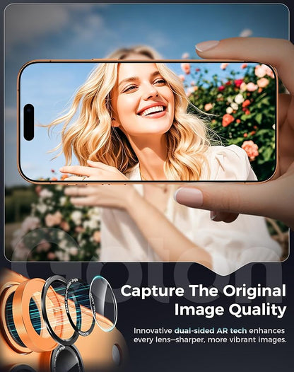Goton Compatible for iPhone 17 Pro Camera Lens Protector, 1-Pack Aluminum Alloy Metal Cover with HD Tempered Glass, Pro Camera Style, Shatter-Resistant, Scratch-Proof, Case Friendly