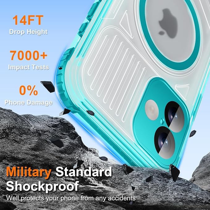 WIFORT for iPhone 16 Plus Waterproof Case, [IP68 Underwater] [Blue Light Filter Lens] [15FT Military Shockproof], Fit for Magsafe Full Body Magnetic Frosted Phone Case with Lanyard, 6.7" Teal