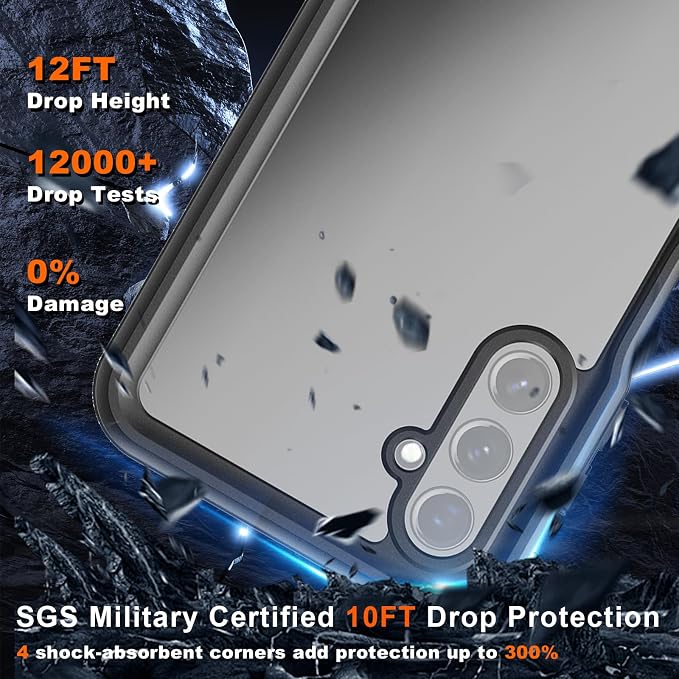 Hualele Galaxy A14 5G Case Waterproof, Built in Lens & Screen Protector Rugged Full Body Heavy Duty Protective Shockproof IP68 Underwater Case for Samsung Galaxy A14 Black