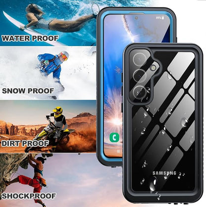 for Samsung Galaxy S24 Case, IP68 Waterproof with [Built-in Screen/Camera Protector] [14FT Military Shockproof] Full Body Heavy Duty Protective Sealed Case for Galaxy S24 5G, Blue