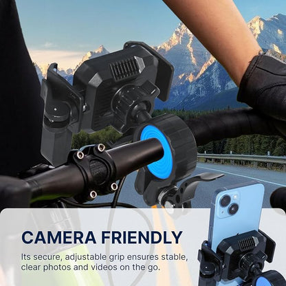 RESPECTED BRO Motorcycle-Phone-Mount & Bike Phone Holder - Durable Phone Holder for Bike and Motorcycle, Bicycle Phone Mount, Fits All Smartphones (Blue)