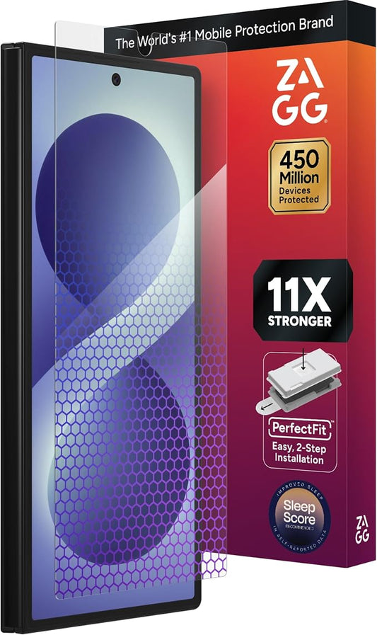 ZAGG Glass XTR5 Samsung Galaxy Z Fold8 Ultra Screen Protector | Front Screen, 11x Stronger Graphene-Infused Tempered Glass, Blue Light Filter, Anti-Reflective, InvisibleShield, Easy Install