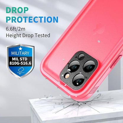 SPORTLINK for iPhone 14 Pro Max Waterproof Case - Built-in Shockproof Dustproof Screen Protector - IP68 Underwater/Military Dropproof/Full Body Protection/Cover for iPhone 14 Pro Max (6.7 Inch Pink)