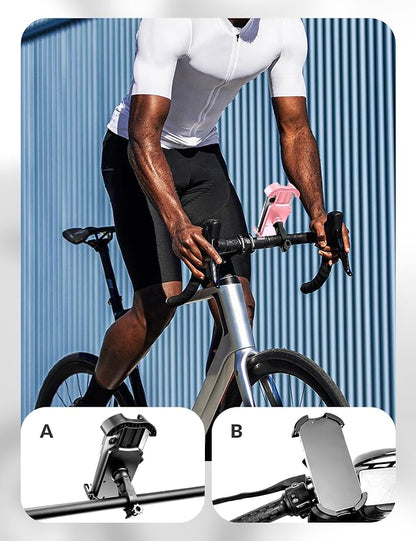 ROCKBROS Bike Phone Holder - Motorcycle & Scooter Mount, Adjustable, Shockproof, Security Lock, 4.7'-6.8' Phones