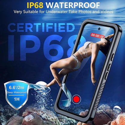 SPIDERCASE for Google Pixel 10 Pro XL Case Waterproof, [12FT Military-Grade Drop Protection] [IP68 Water Resistance] [Privacy Screen Protector] Full Body Protection Phone Case-Black