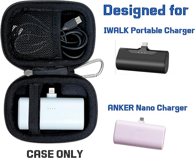 Portable Charger Power Bank Case Compatible with iWALK/For Anker 621 Nano/for Swyop/for Feob/for Charmast/for JEJILL/for LanLuk/for VEGER and More Small Charging Battery Pack - Bag Only