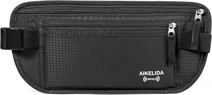 RFID Blocking Passport Holder - Money Belt & Travel Wallet, Travel Belt Bag Fanny Pack for Women Men