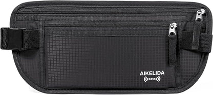 RFID Blocking Passport Holder - Money Belt & Travel Wallet, Travel Belt Bag Fanny Pack for Women Men