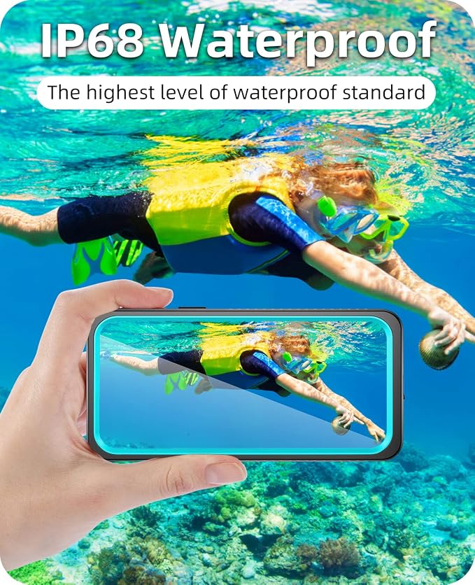 WIFORT for iPhone 12 Waterproof Case - [Certified Water Proof & Military Protection] with [Built-in Screen Protector], Full Body Shockproof Phone Case Cover for iPhone 12 6.1" - Teal