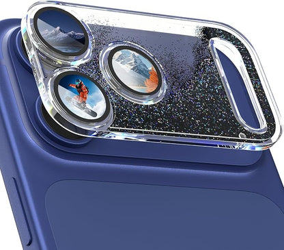 surundo for iPhone 17 Pro Max Camera Protector, Bling Glitter Camera Cover Design Flowing Liquid Quicksand, [Not Easy to Fall] [Strong Adsorption] 9H Tempered Glass Lens Cover Stylish Accessories