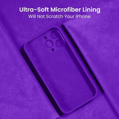 FireNova Designed for iPhone 15 Pro Max Case, Silicone Upgraded [Camera Protection] Phone Case, Soft Anti-Scratch Microfiber Lining Inside, 6.7 inch, Neon Purple
