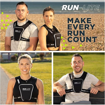 Running Vest with Phone Holder & Waterproof Pouch – Adjustable Belt Fits 28"–44" Chest – Reflective Gear with 2 Shoulder Pockets for Keys, Gels, Phones up to 6.8” (Unisex Adult)