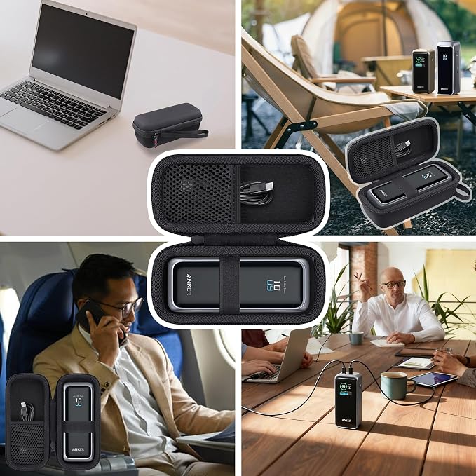 khanka Hard Travel Case for Anker Prime Power Bank, 20100mAh 220W(A110B) /20000mAh,200W(A1336),Case Only (Black)
