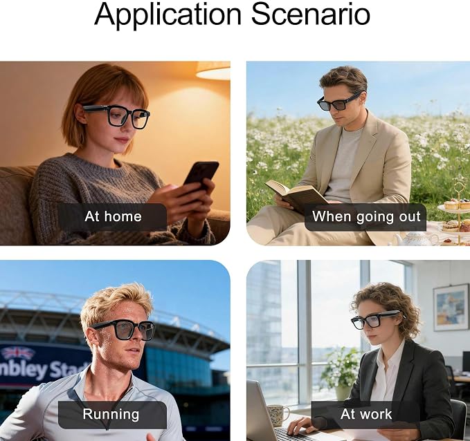 Ai Smart Glasses with Camera and Bluetooth - 4K HD Video Recording, Real-Time Translation, with Color-Changing Lenses for Travel, Sports, Outdoor Use