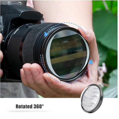 GREEN.L 58mm Linear Prism Filter, Special Effects Filter for Creative Multiple Images & Foreground Blur, Premium Optical Glass, with Portable Pouch