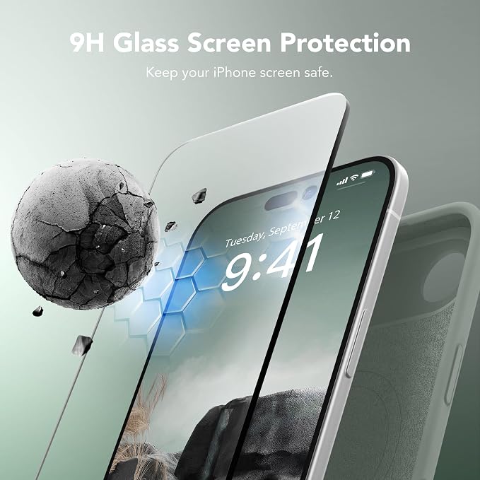 Magnetic for iPhone Air Case, Compatible with MagSafe, [Full Camera Protection][Screen Protector] Silicone Shockproof Protective Phone Case for iPhone 17 Air 6.5", Calke Green