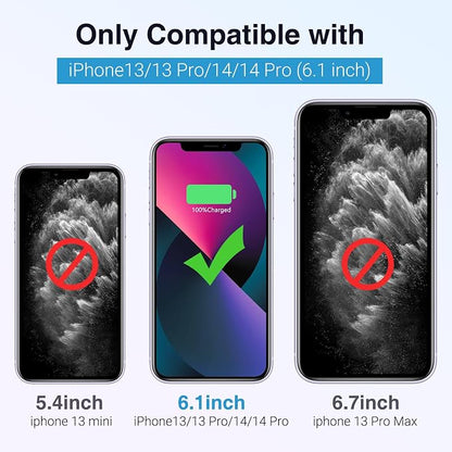 ZENEE for iPhone 14/14 /13/13 Pro Battery Case，【15W Fast】 Ultra-Slim 7000mAh Portable Rechargeable Charger Case Cover for iPhone 14,14 Pro,13,13 Pro Charging Case -6.1inch，Black