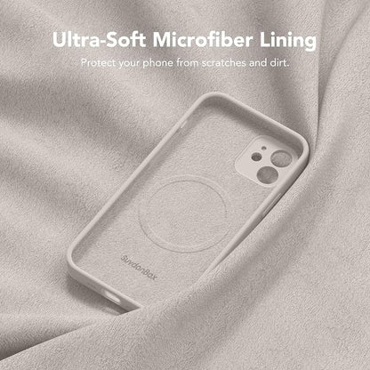 Magnetic for iPhone 12 Case, Compatible with MagSafe, [Full Camera Protection][Screen Protectors] Silicone Shockproof Protective Phone Case for iPhone 12 6.1", Stone
