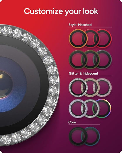 ZAGG iPhone Camera Lens Protector for iPhone 17/16/ 16 Plus - Diamond, Camera Ring, Maximum Impact & Scratch Protection, Anti-Reflective Technology, Smudge-Resistant, Precise Fit, Glass Elite