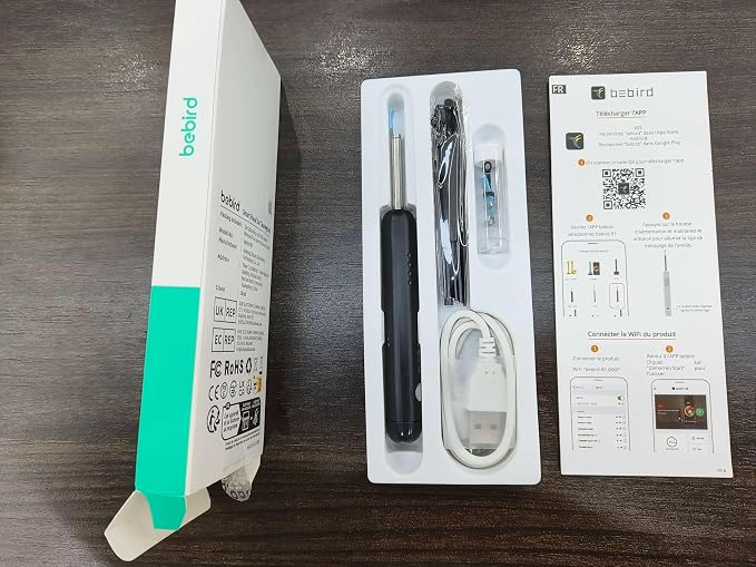 Ear Wax Removal Tool Camera, R1 Upgraded Anti-Fall Off Eartips Ear Cleaner, Wireless Otoscope with 1080P Waterproof Ear Camera, Earwax Removal Kit for iPhone, Android, Black