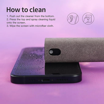 Screen Cleaner Kit 3 Pcs, Two in One Screen Cleaner Spray and Wipe, Touchscreen Mist Cleaner Spray Bottle for Phone/Laptop/Tablet/TV/Monitor/Car Screens