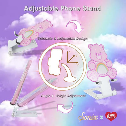 Sonix x Care Bears Character Phone Stand | Adjustable Cell Phone Holder, Desk Stand, Dock | Care Bears | Cheer Bear
