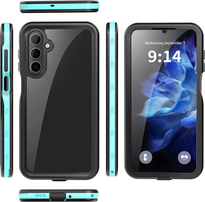 Beasyjoy for Samsung Galaxy A16 5G Phone Case, IP68 Waterproof with Built-in Screen Protector, Rugged Full Body Military Grade Shockproof Dustproof Protective Underwater Cover, Blue/Clear