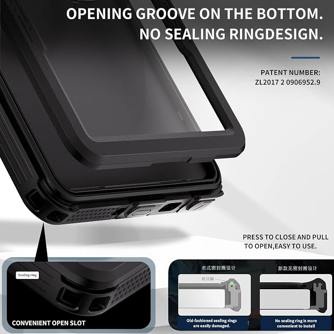 Omio for Galaxy S25 Ultra Waterproof Case Compatible with MagSafe, Magnetic Waterproof Full Body IP68 Underwater Case Built-in Screen Protector Military Grade Shockproof Case for Men Women Black