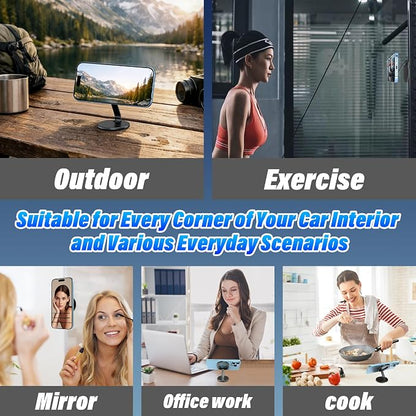 Double-Sided Magnetic Phone Holder, 3-Sided 4200gf Strong Magnetic, 300° Foldable for Iron Surfaces, MagSafe Compatible, for iPhone & Android