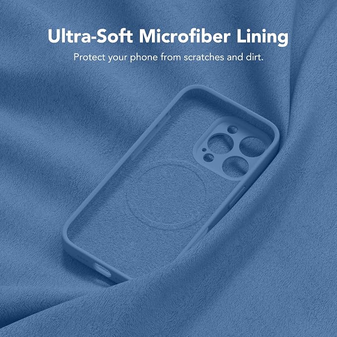 Magnetic for iPhone 16 Pro Max Case, Compatible with MagSafe, [Full Camera Protection][Screen Protector] Silicone Shockproof Protective Phone Case for iPhone 16 Pro Max 6.9", Lake Blue