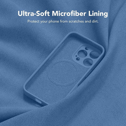 Magnetic for iPhone 16 Pro Max Case, Compatible with MagSafe, [Full Camera Protection][Screen Protector] Silicone Shockproof Protective Phone Case for iPhone 16 Pro Max 6.9", Lake Blue