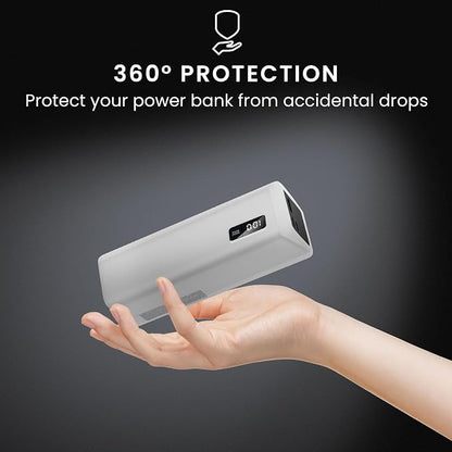 kwmobile Case Compatible with CUKTECH Power Bank 20000mAh (PB200) - Portable Powerbank Cover - External Battery Charger Bag, Shockproof - Transparent