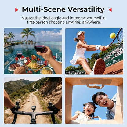 SmallRig Magnetic Mount for DJI Osmo Nano, for Insta360 GO 3S, with Neck Strap, Wrist Strap, Anti-Loss Hanging Hole Design, Neck Mount POV/Vlog Selfie